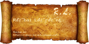 Rábai Lóránt névjegykártya